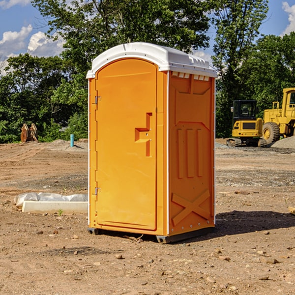 how often are the portable restrooms cleaned and serviced during a rental period in Hartford Tennessee